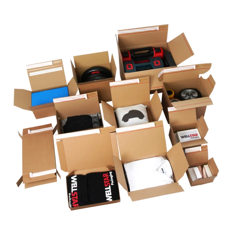 Verpackung Boxen Klappschachtel Selbstklebestreifen