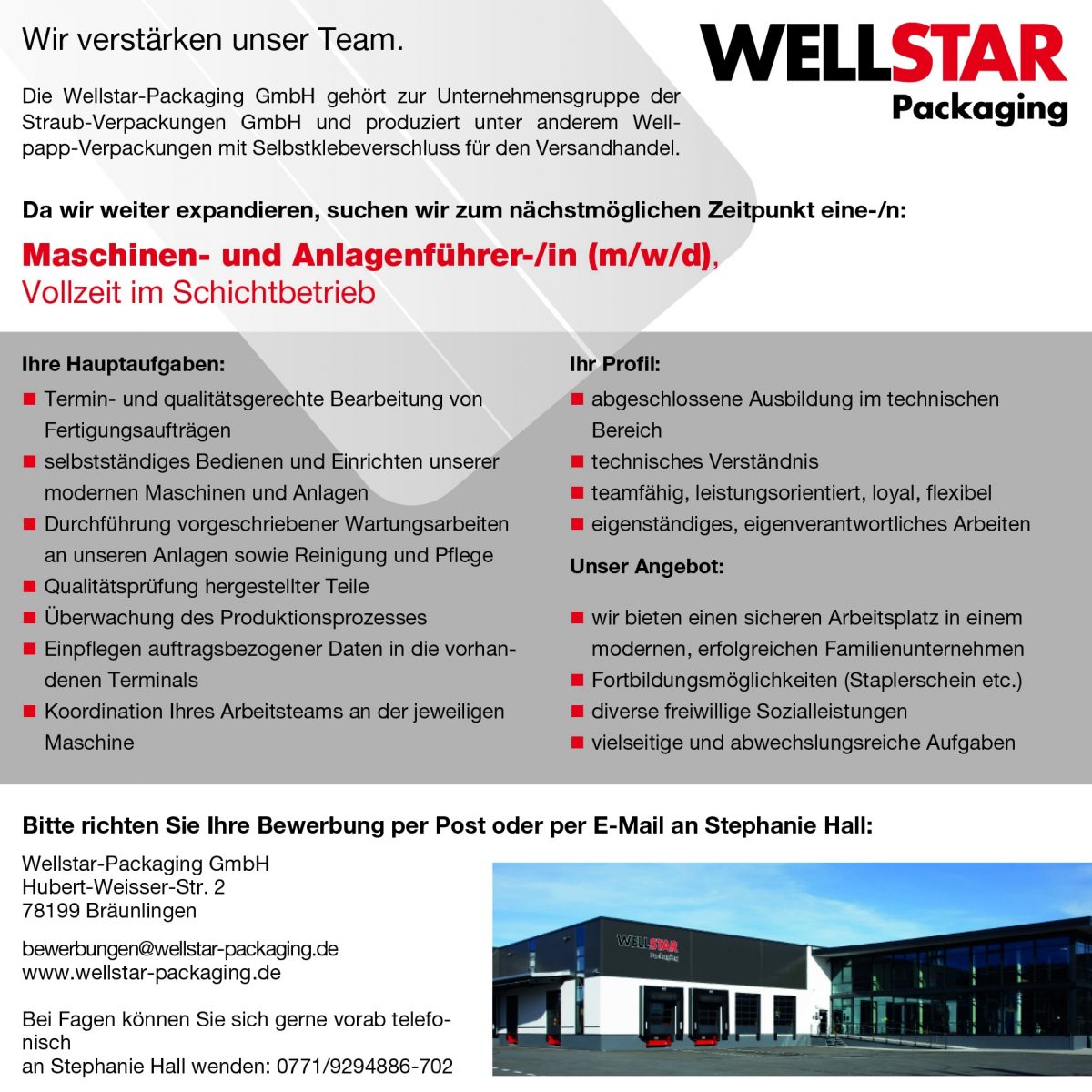 20200902 Stellenanzeige Maschinenführer V5