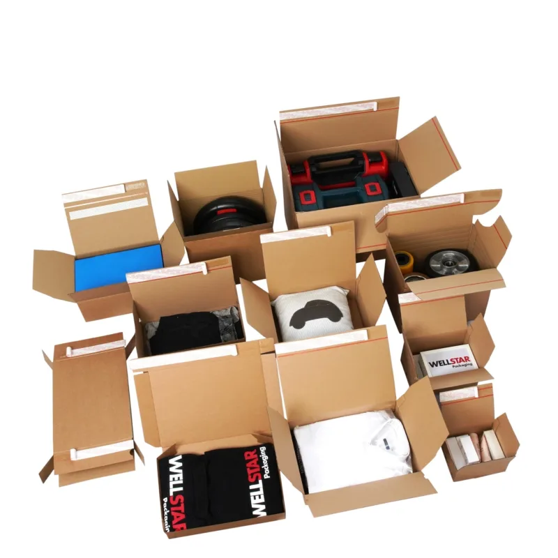 Verpackung Boxen Klappschachtel Selbstklebestreifen
