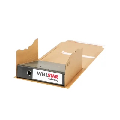 Ordner Pack Wickelverpackung braun A4 hoehenriller