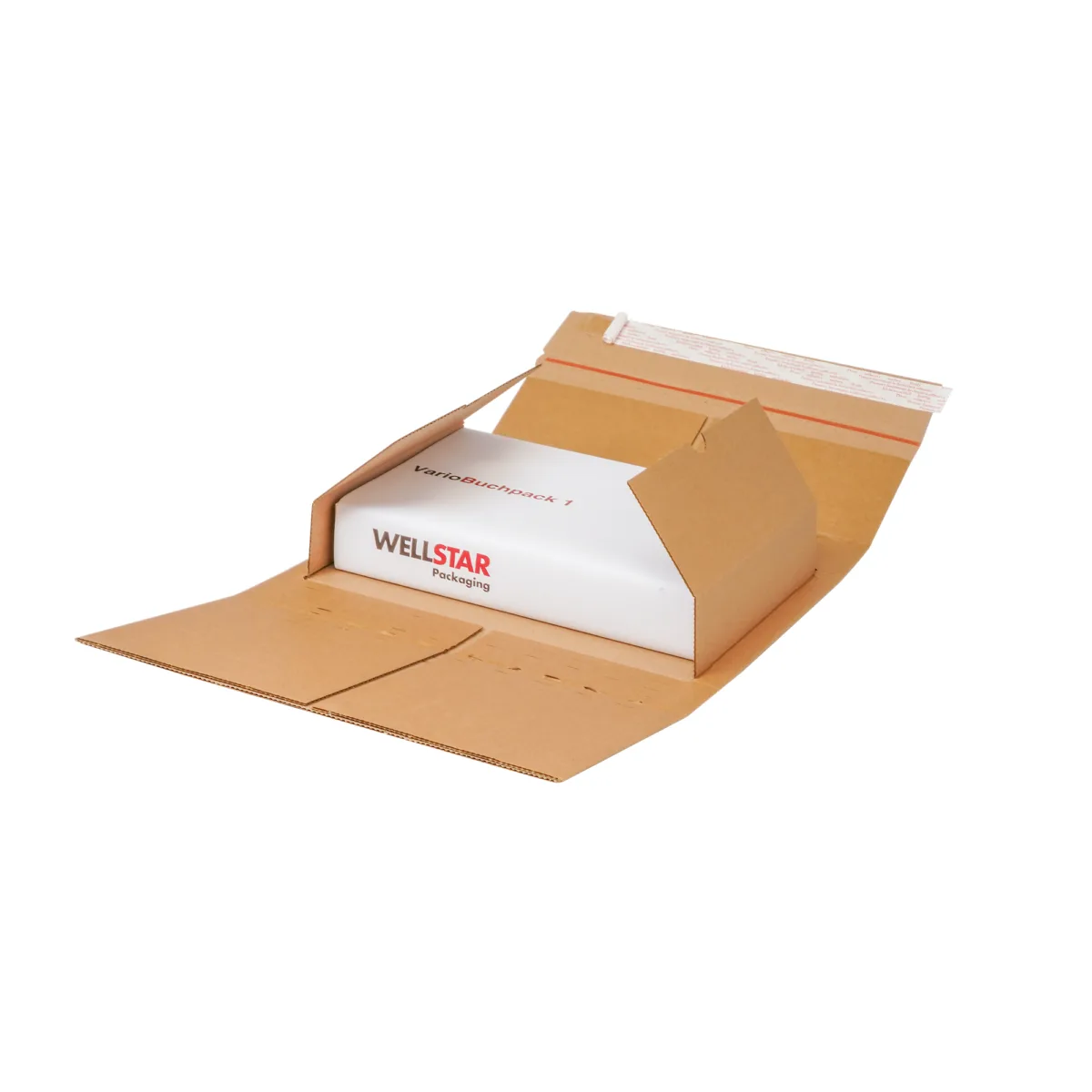 Vario Buchpack 3 VO58 weiss A4 befuellt Selbstklebestreifen