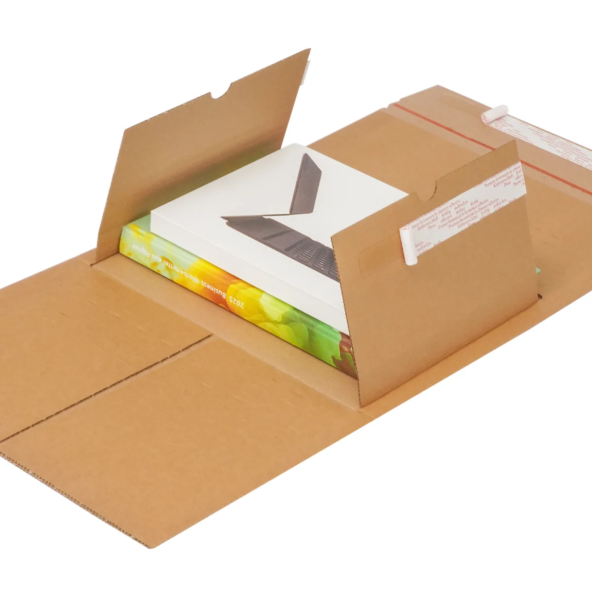 Vario Buchpack 3 braun Sicherheitsstreifen A4 Detail