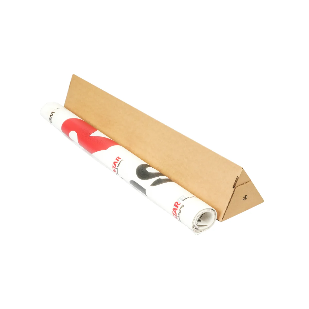 Tri Star Versandhuelse braun dreieckig Banner