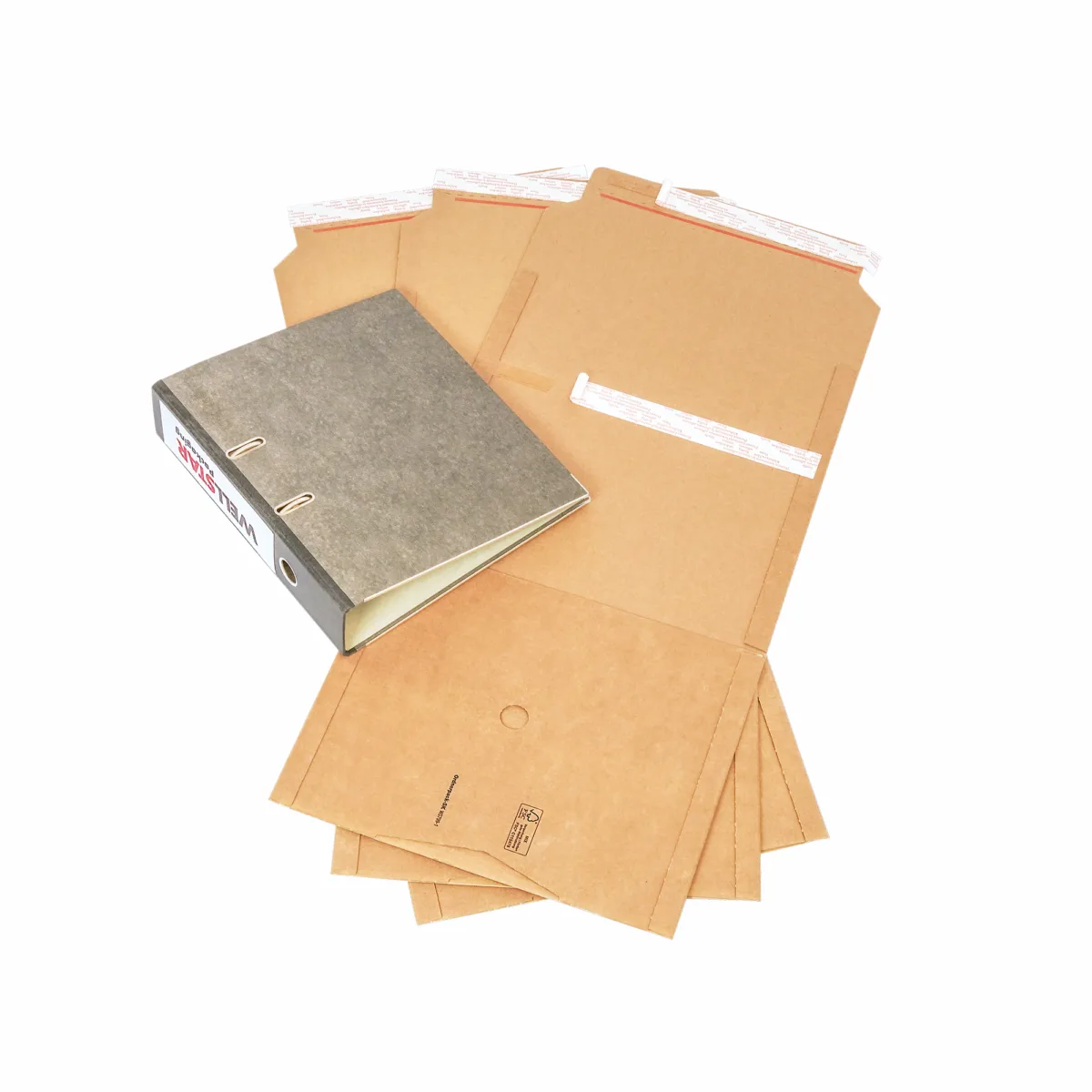 Ordner Pack Wickelverpackung braun A4