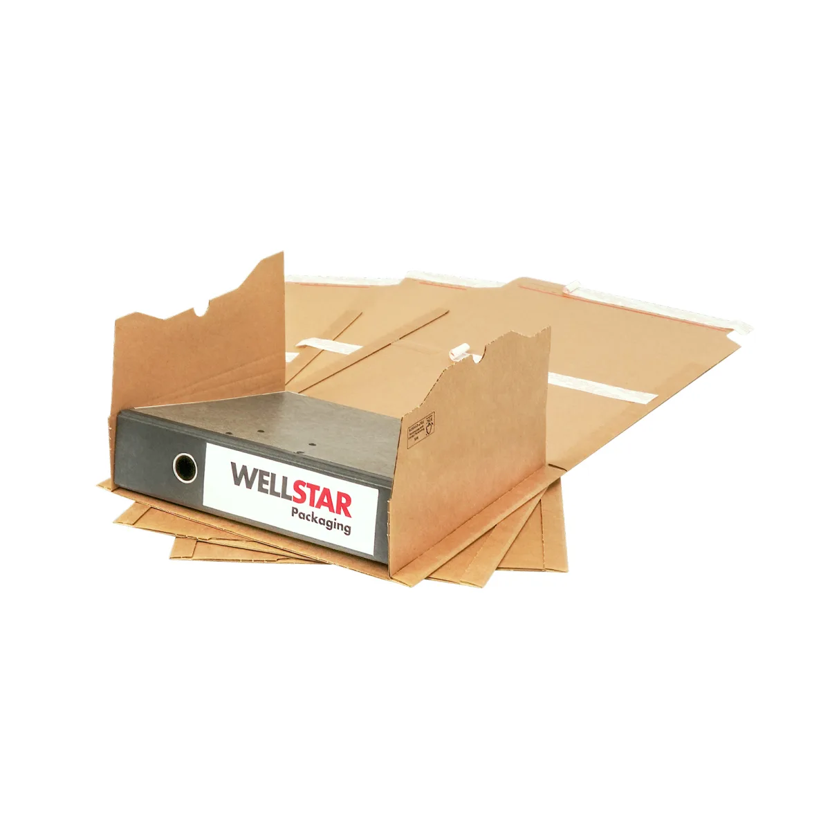 Ordner Pack Wickelverpackung braun A4 selbstklebend